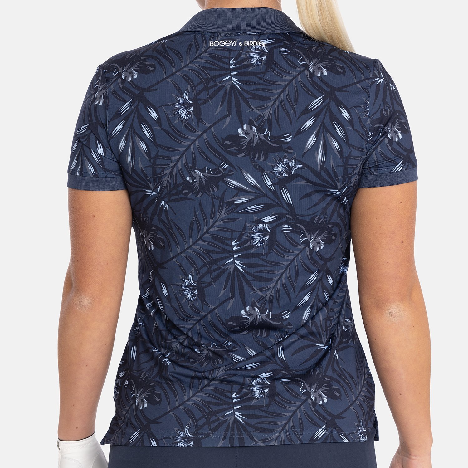 W Tech Hidden Button Pique AOP Sininen Bogeys & Birdies