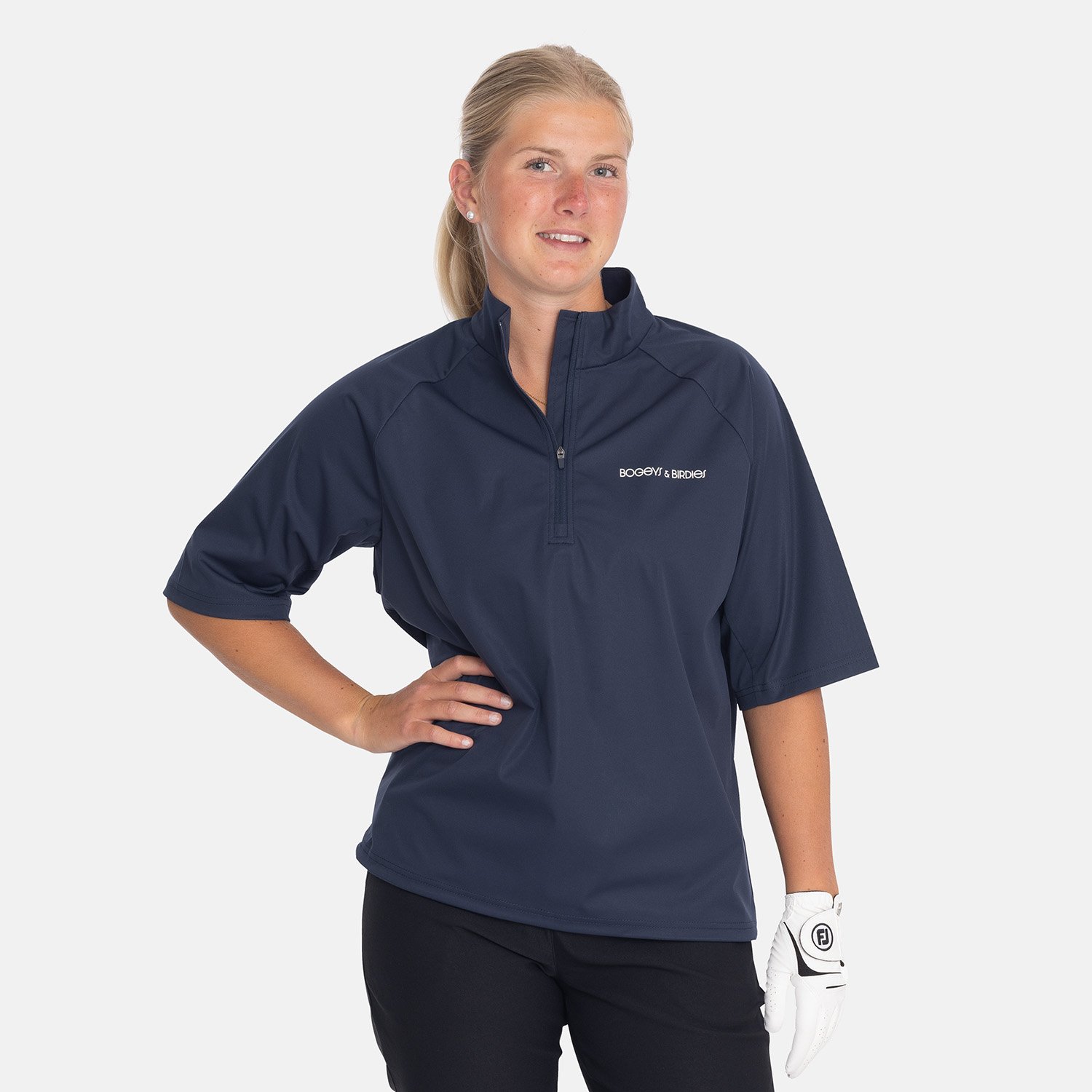 W Windbreaker SS 1/4 Zip Blau Bogeys & Birdies