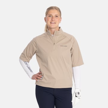 W Windbreaker SS 1/4 Zip Beige Bogeys & Birdies