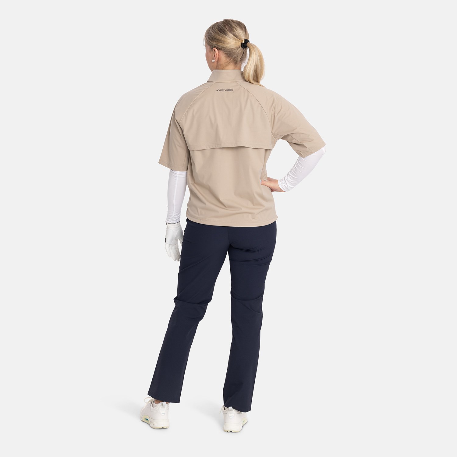 W Windbreaker SS 1/4 Zip Beige Bogeys & Birdies