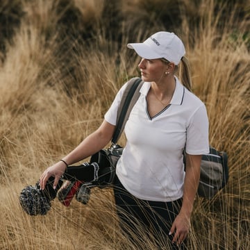 W Cotton Mix Open Collar Vit Bogeys & Birdies