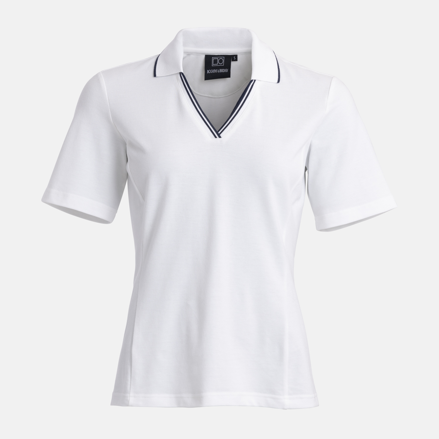 W Cotton Mix Open Collar Weiß