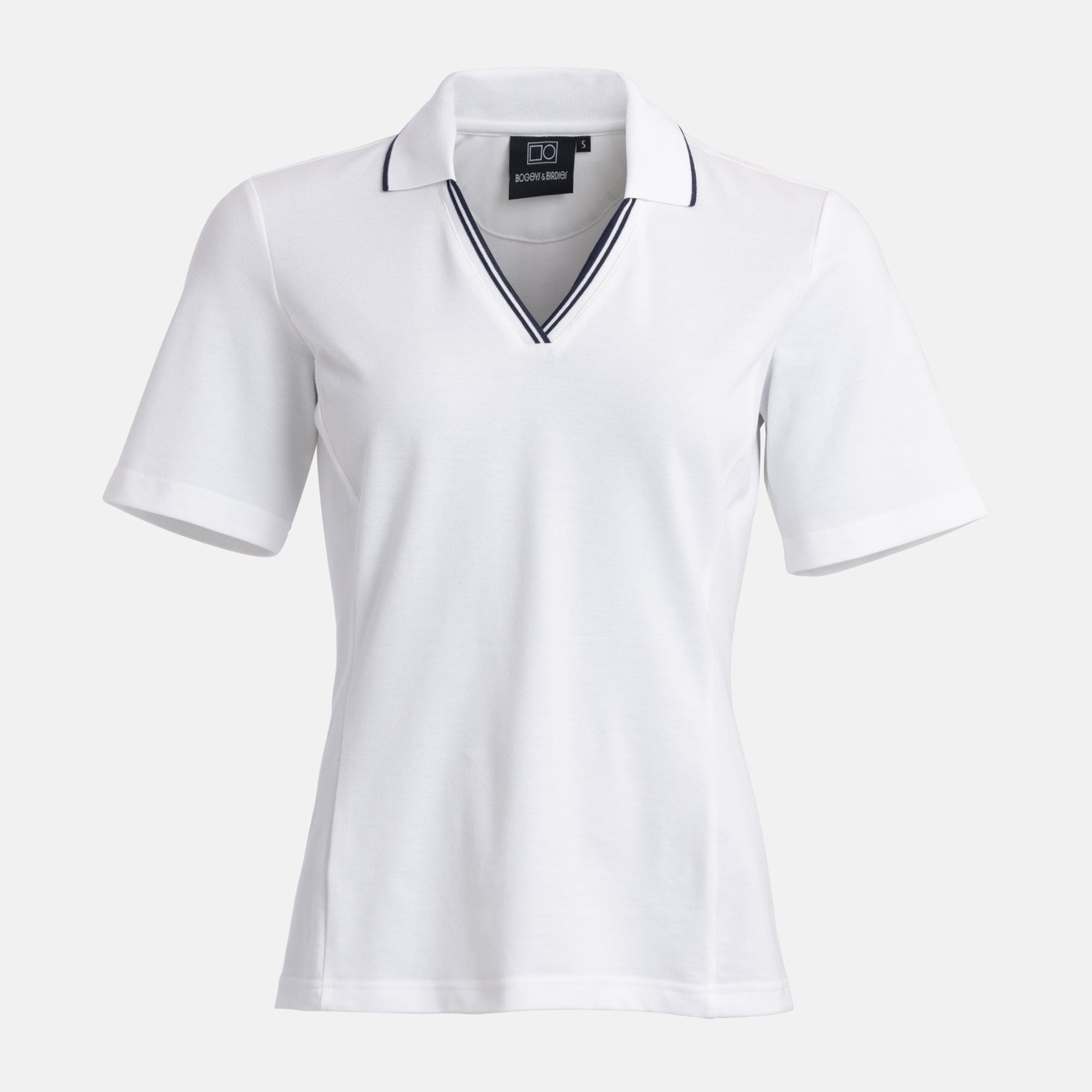 W Cotton Mix Open Collar Hvit