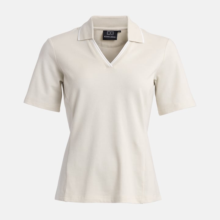 W Cotton Mix Open Collar Beige Bogeys & Birdies
