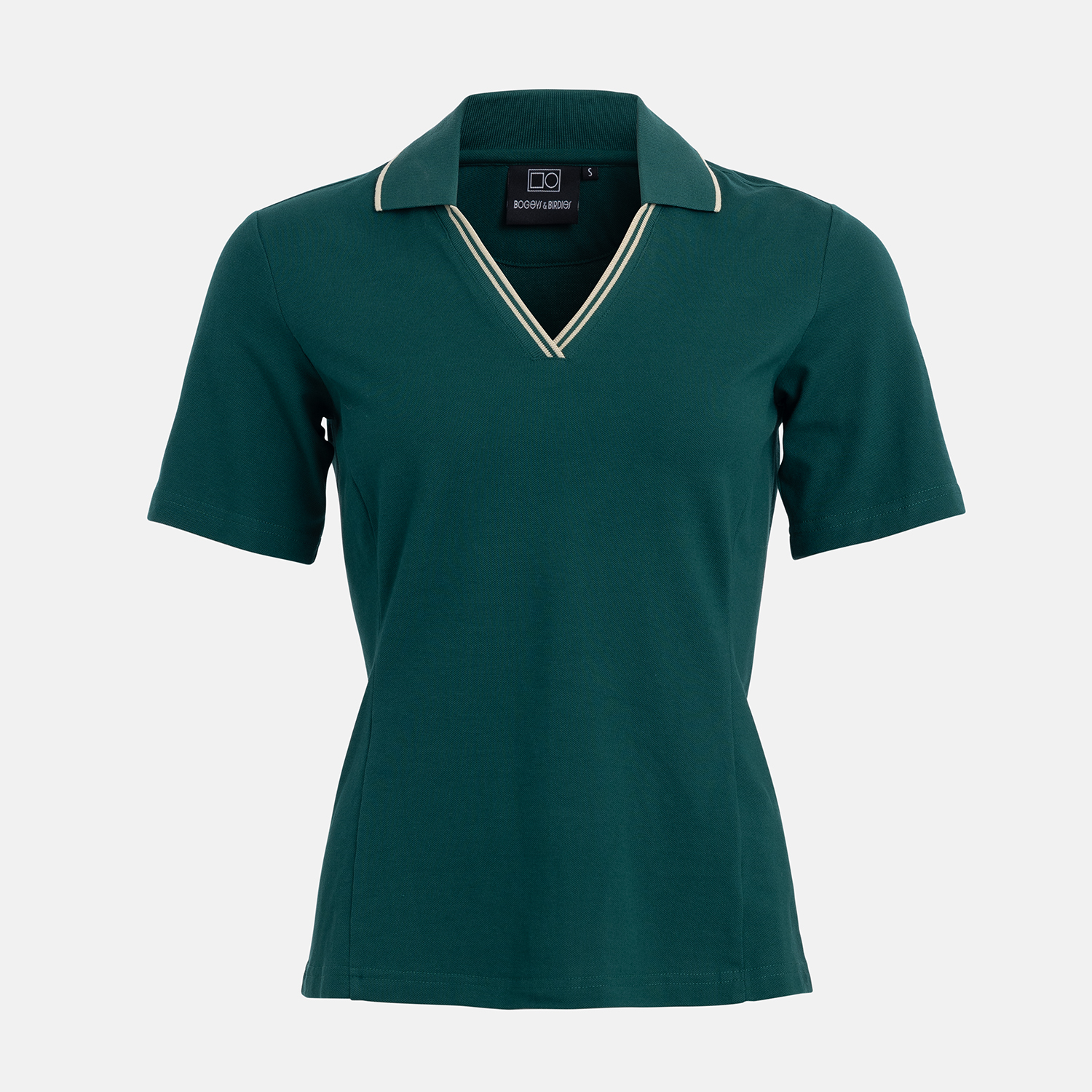 W Cotton Mix Open Collar Grøn