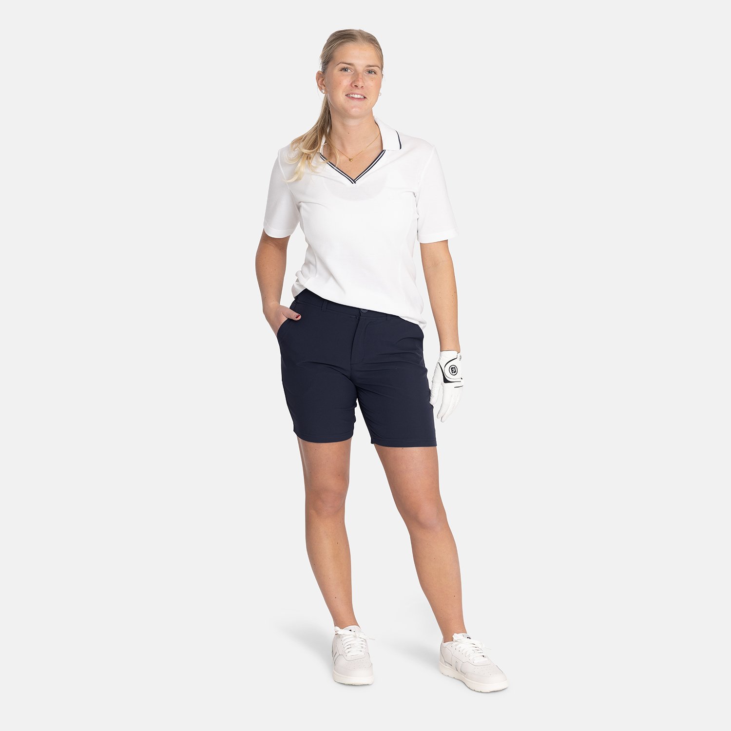 W Cotton Mix Open Collar Valkoinen Bogeys & Birdies