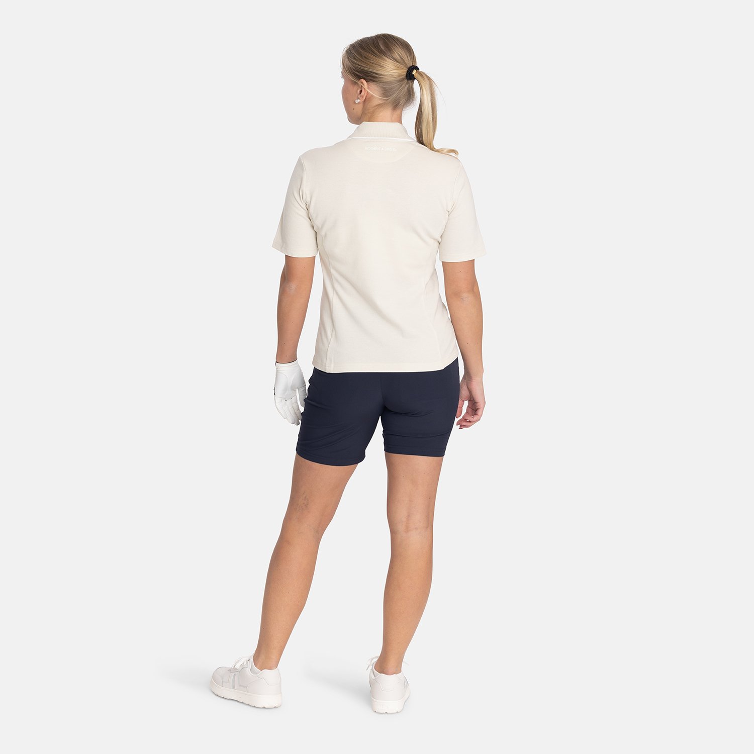 W Cotton Mix Open Collar Beige Bogeys & Birdies