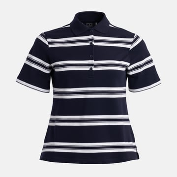 W Cotton Mix Classic Button Stripe Blå Vit Bogeys & Birdies