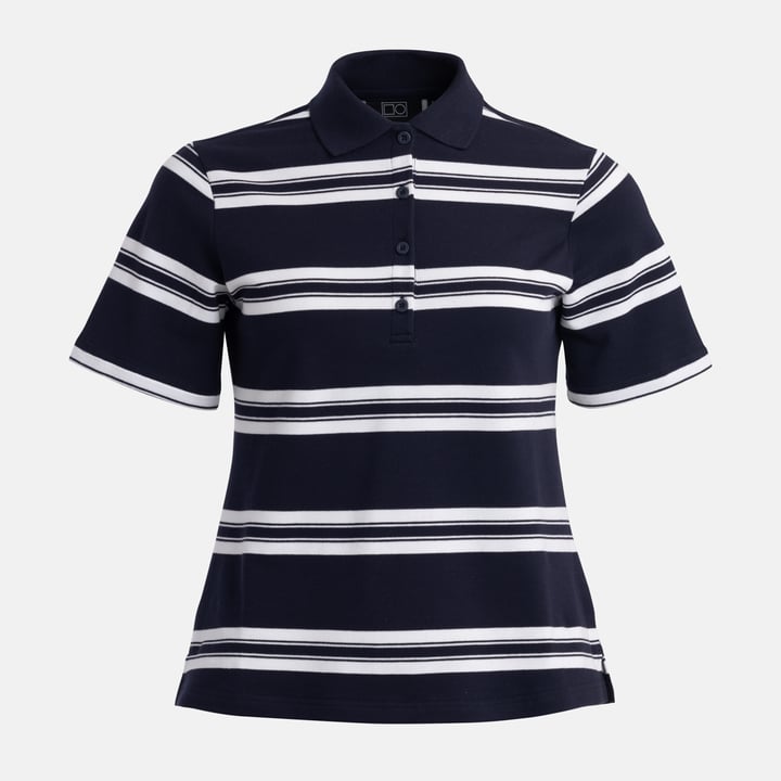 W Cotton Mix Classic Button Stripe Blå Vit Bogeys & Birdies