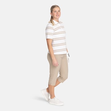 W Cotton Mix Classic Button Stripe Vit Beige Bogeys & Birdies