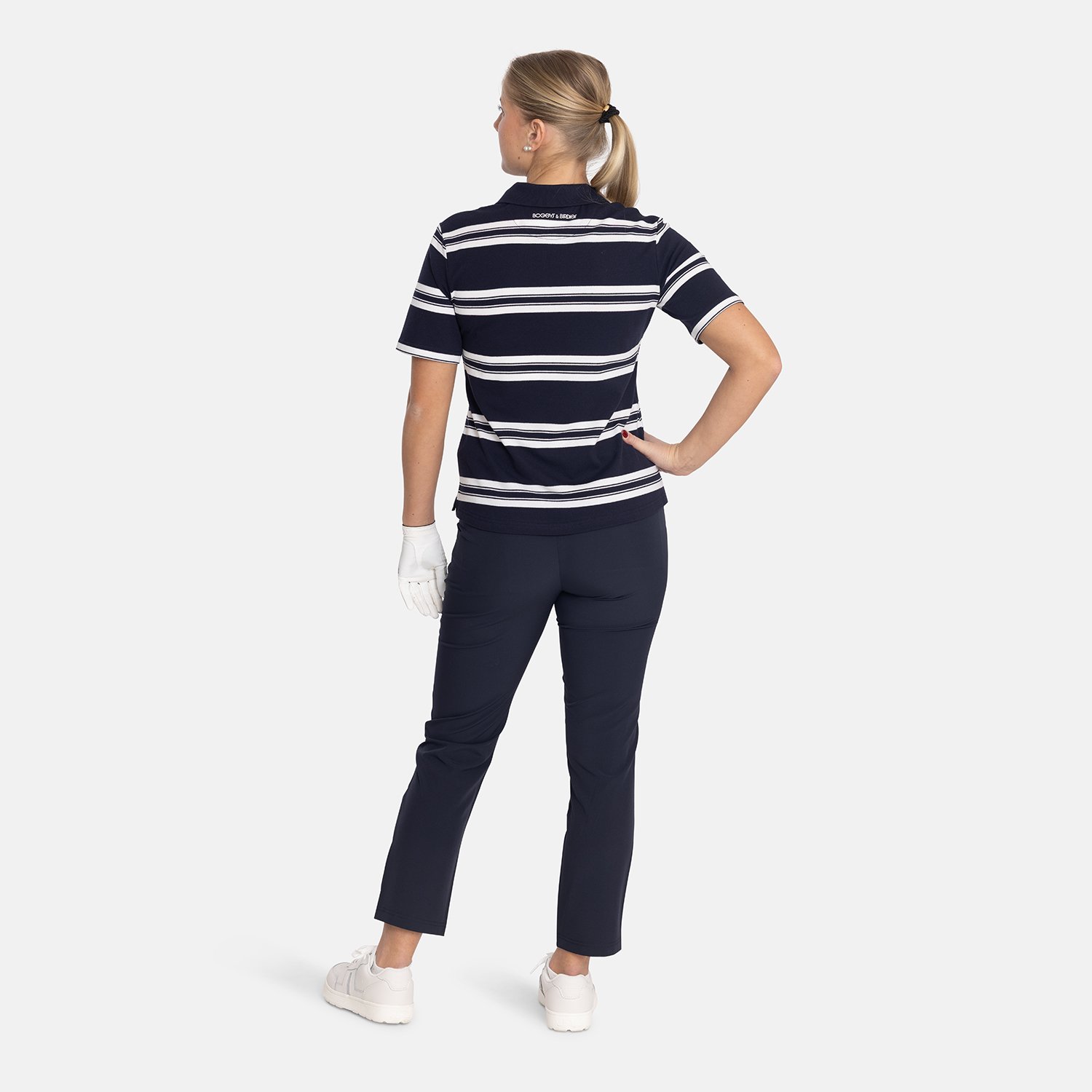 W Cotton Mix Classic Button Stripe Blå Hvid Bogeys & Birdies