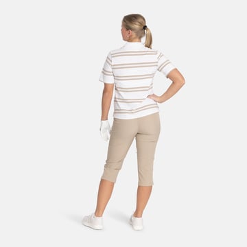 W Cotton Mix Classic Button Stripe Vit Beige Bogeys & Birdies