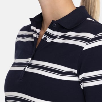 W Cotton Mix Classic Button Stripe Blå Vit Bogeys & Birdies