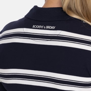 W Cotton Mix Classic Button Stripe Blå Vit Bogeys & Birdies