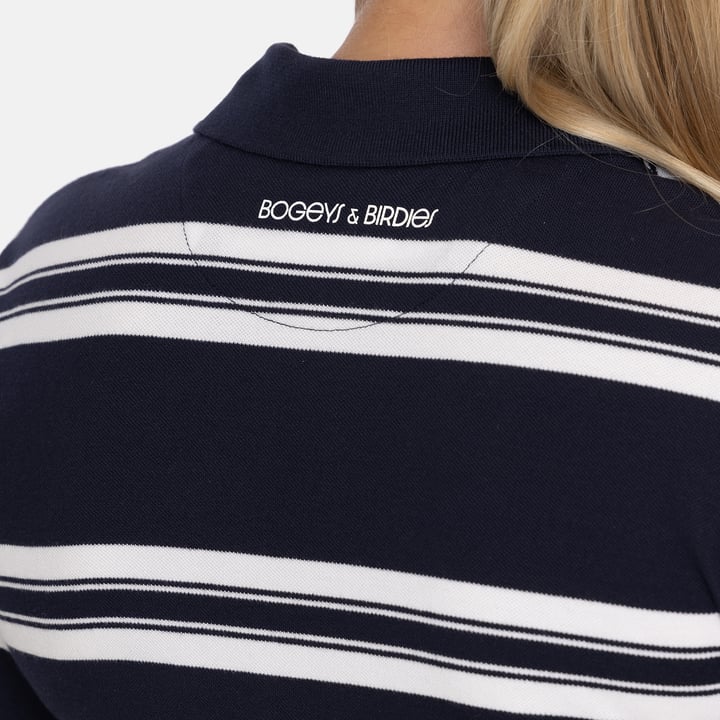 W Cotton Mix Classic Button Stripe Blå Vit Bogeys & Birdies