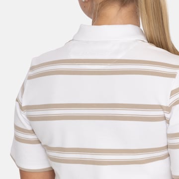 W Cotton Mix Classic Button Stripe Vit Beige Bogeys & Birdies