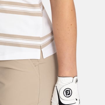 W Cotton Mix Classic Button Stripe Vit Beige Bogeys & Birdies