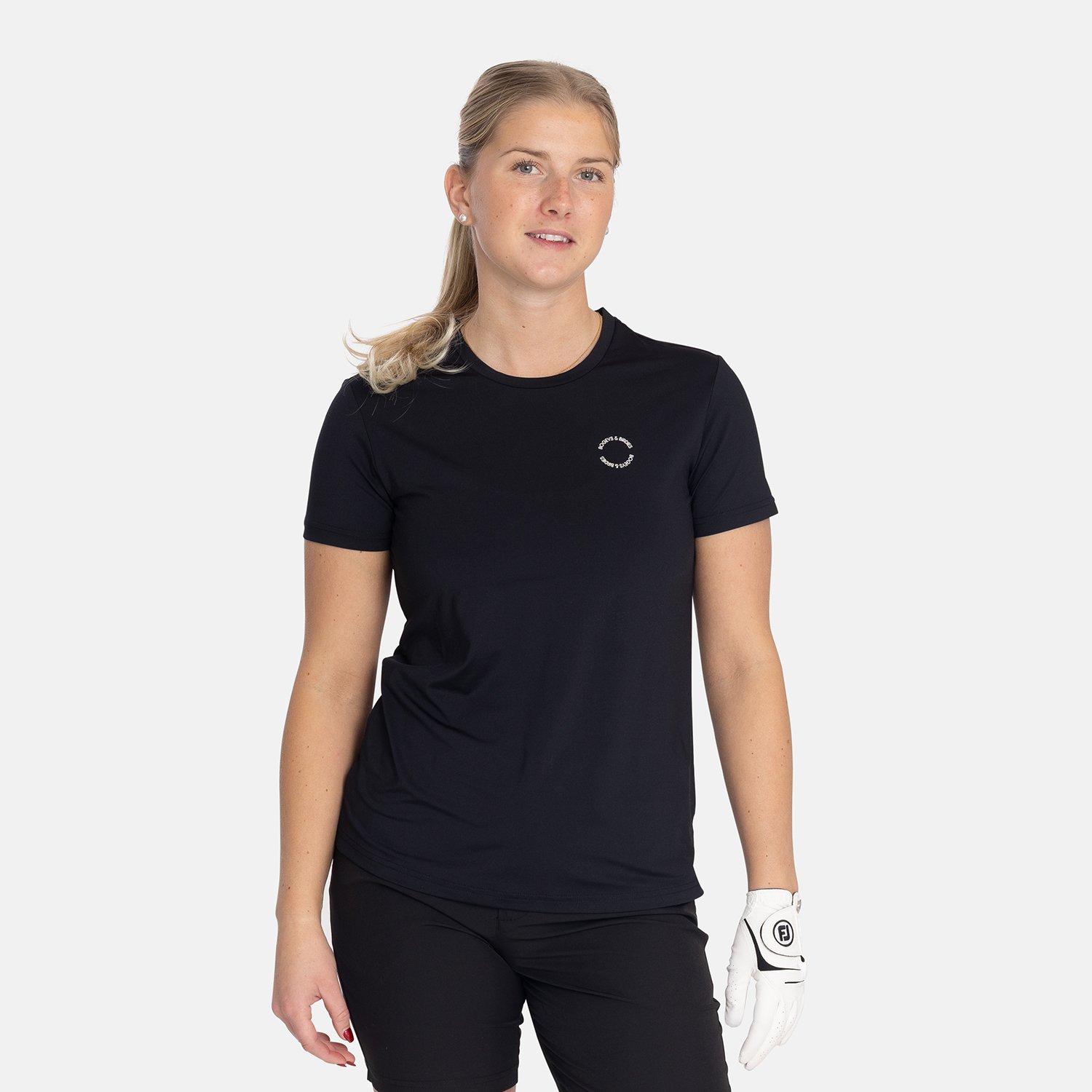 W Tech Tee Musta Bogeys & Birdies