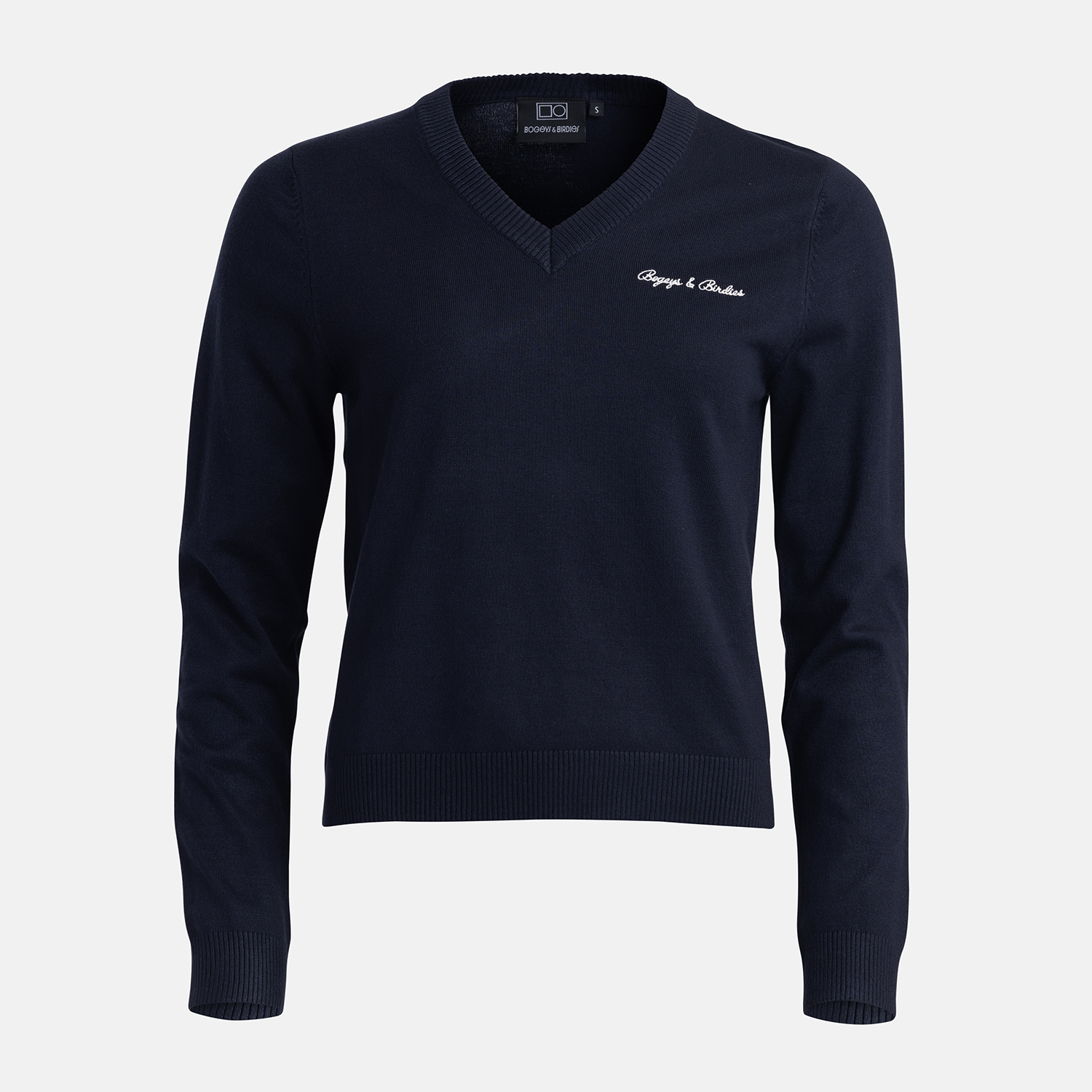 W Knitted V-Neck Sweater Blau