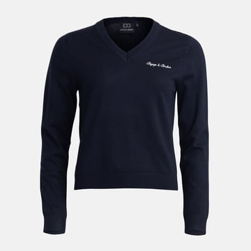 W Knitted V-Neck Sweater Sininen Bogeys & Birdies