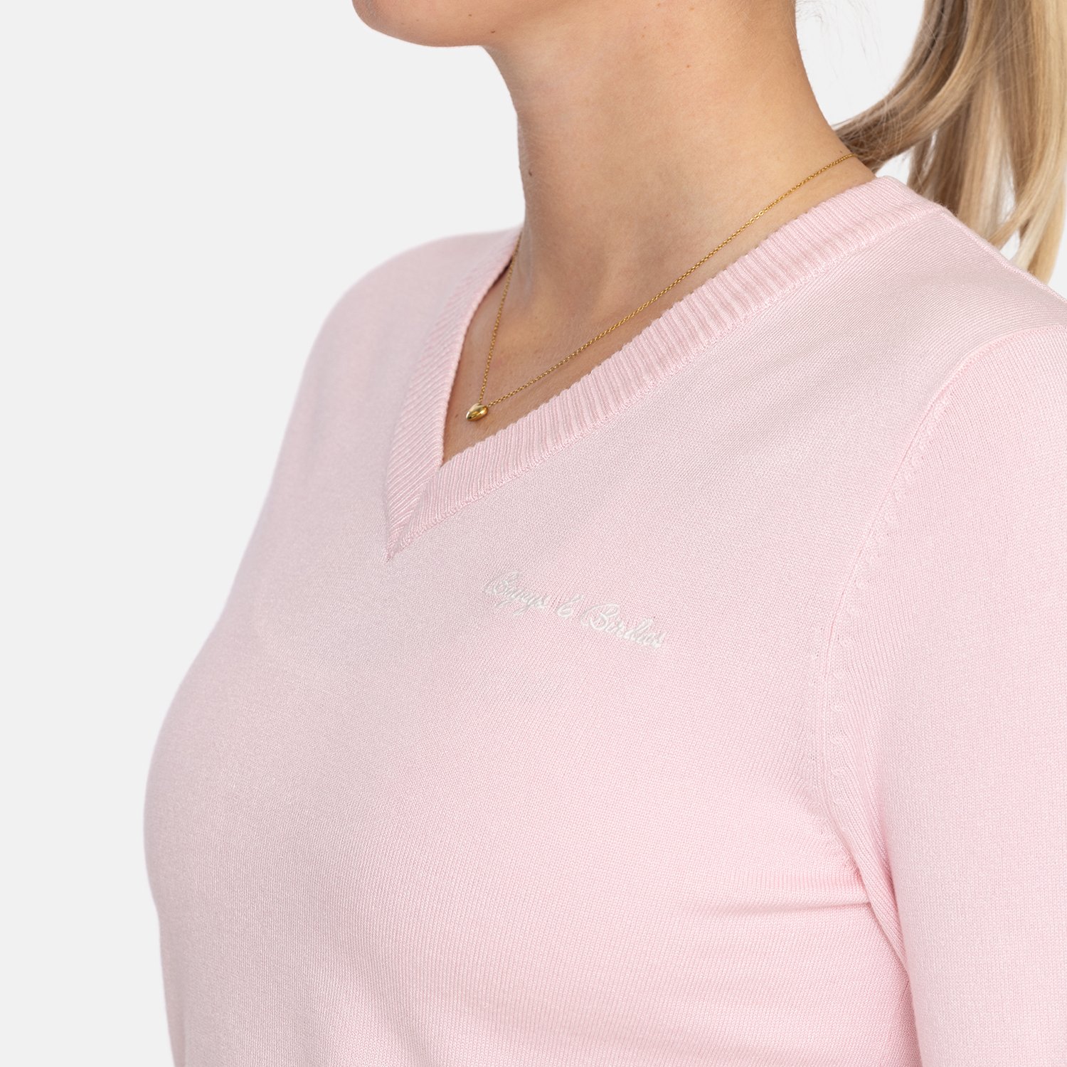 W Knitted V-Neck Sweater Bogeys & Birdies