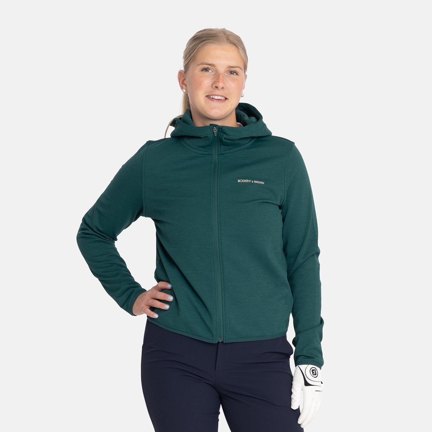 W Tech Hood Waffle Midlayer Grön Bogeys & Birdies