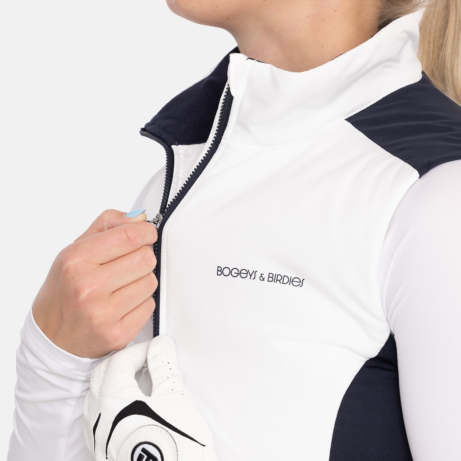 W Tech Hybrid Vest Vit Blå Bogeys & Birdies W Tech Hybrid Vest Vit Blå Bogeys & Birdies