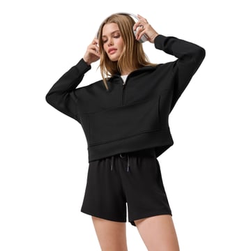 Skyloft Soft 1/2 Zip Svart Travis Mathew