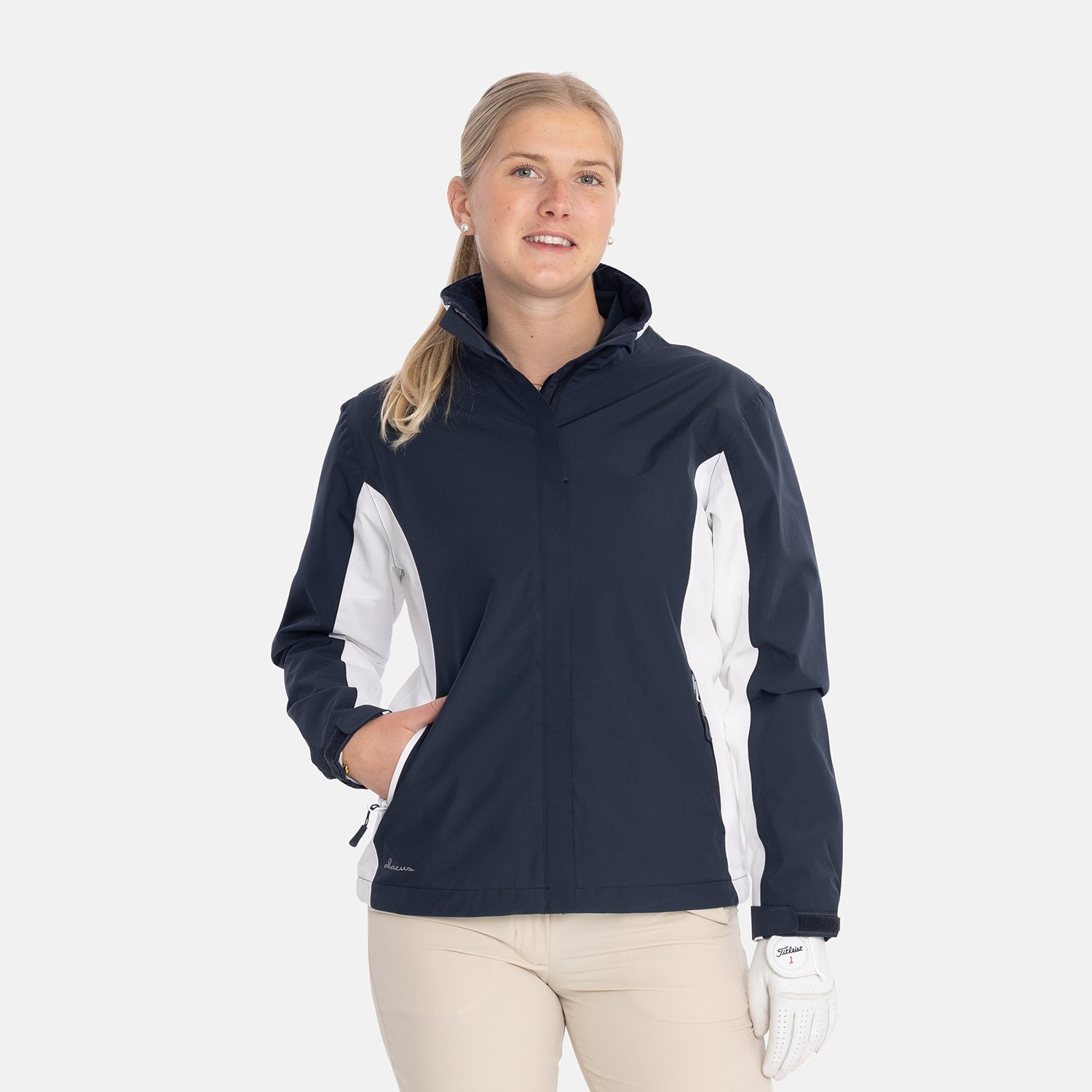 W Links Stretch Rainjacket Blue Abacus