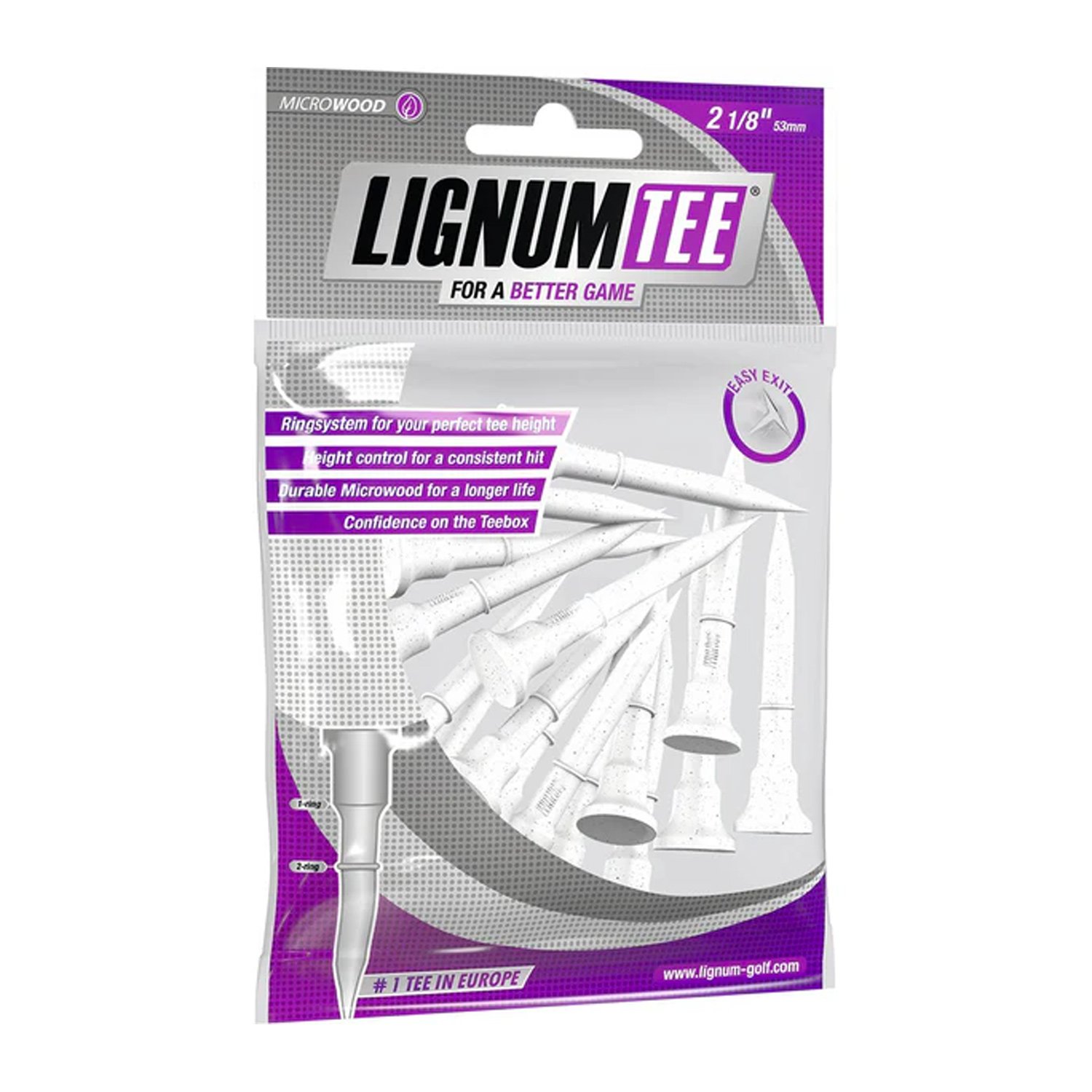 Tees 53 mm 12 Pack White Lignum