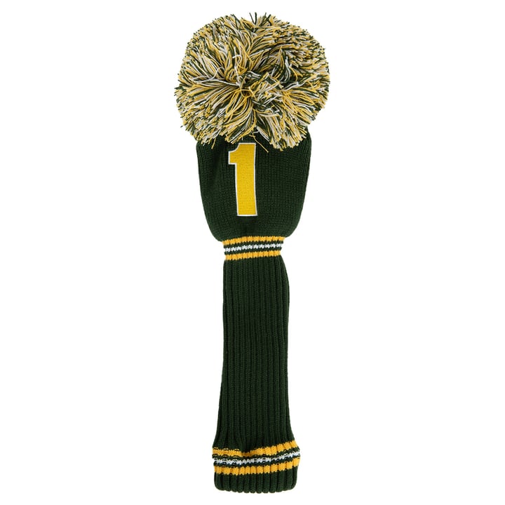 PomPom Headcover Driver Grøn Gul PRG PomPom Headcover Driver Grøn Gul PRG