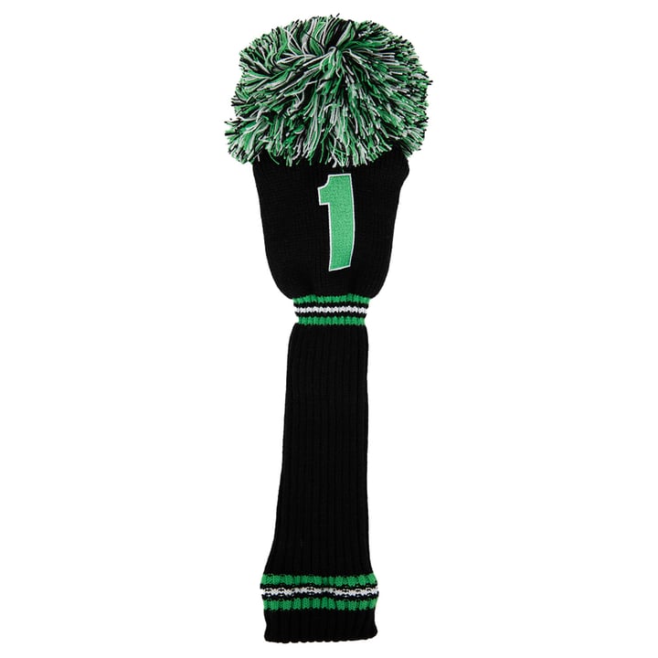 PomPom Headcover Driver Sort Grøn PRG PomPom Headcover Driver Sort Grøn PRG