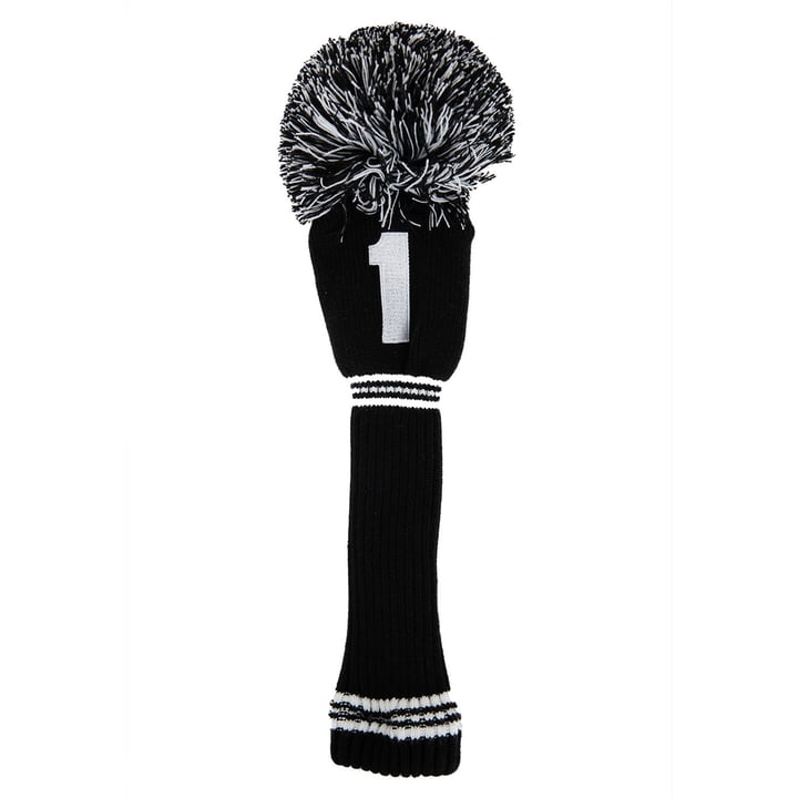 PomPom Headcover Driver Svart Hvit PRG