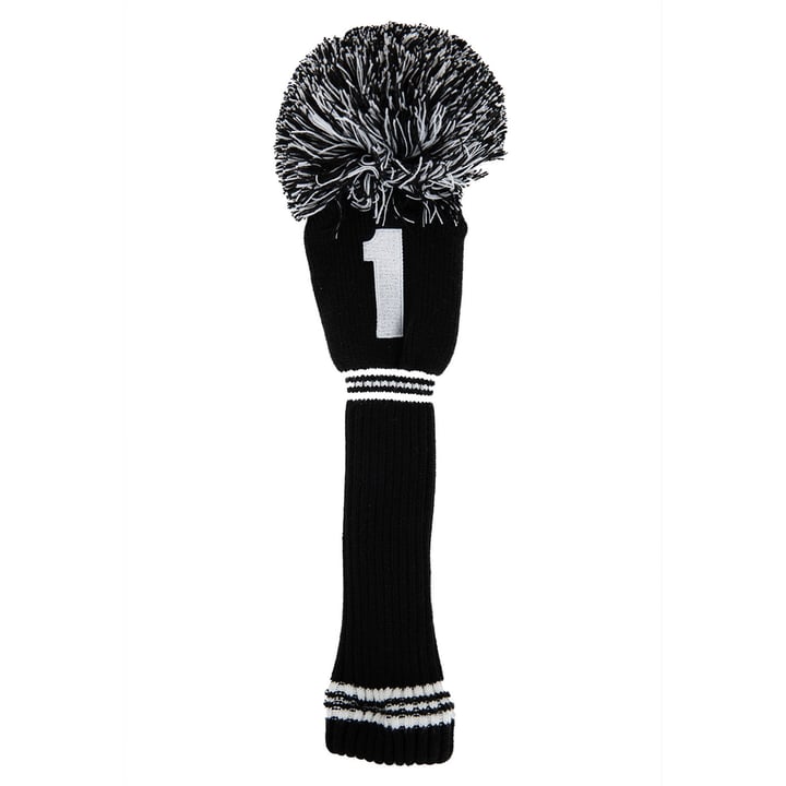 PomPom Headcover Driver Sort Hvid PRG PomPom Headcover Driver Sort Hvid PRG