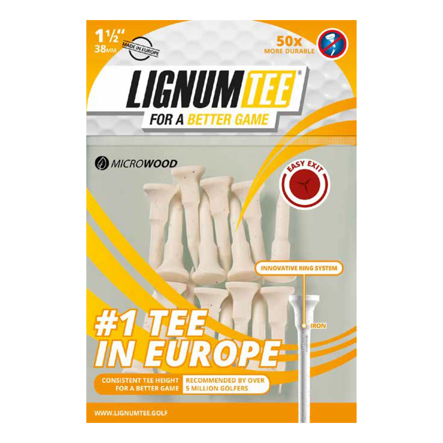 Tees 38 mm 16-Pack White
