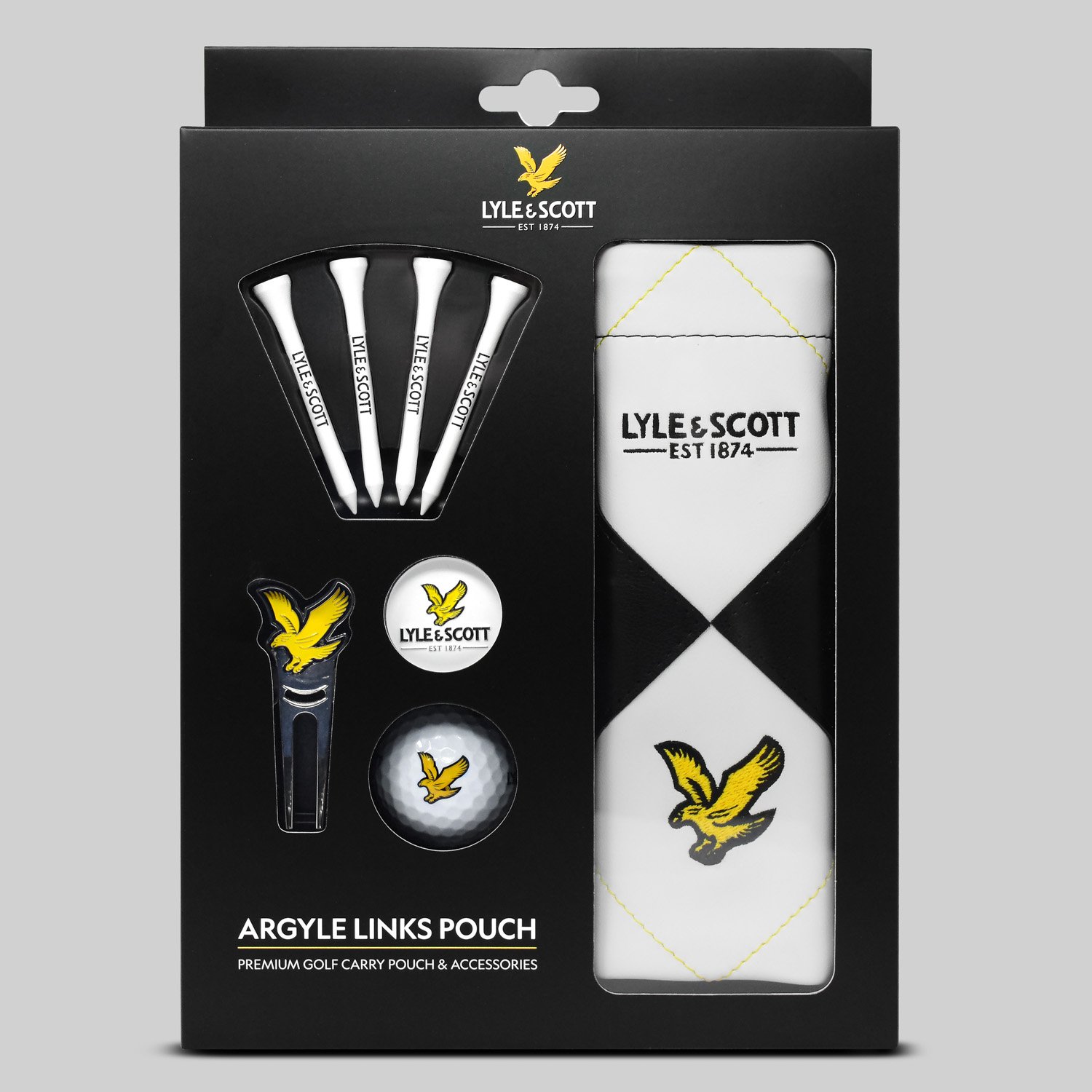 Argyle Tote Pouch Gift Set Svart Lyle & Scott
