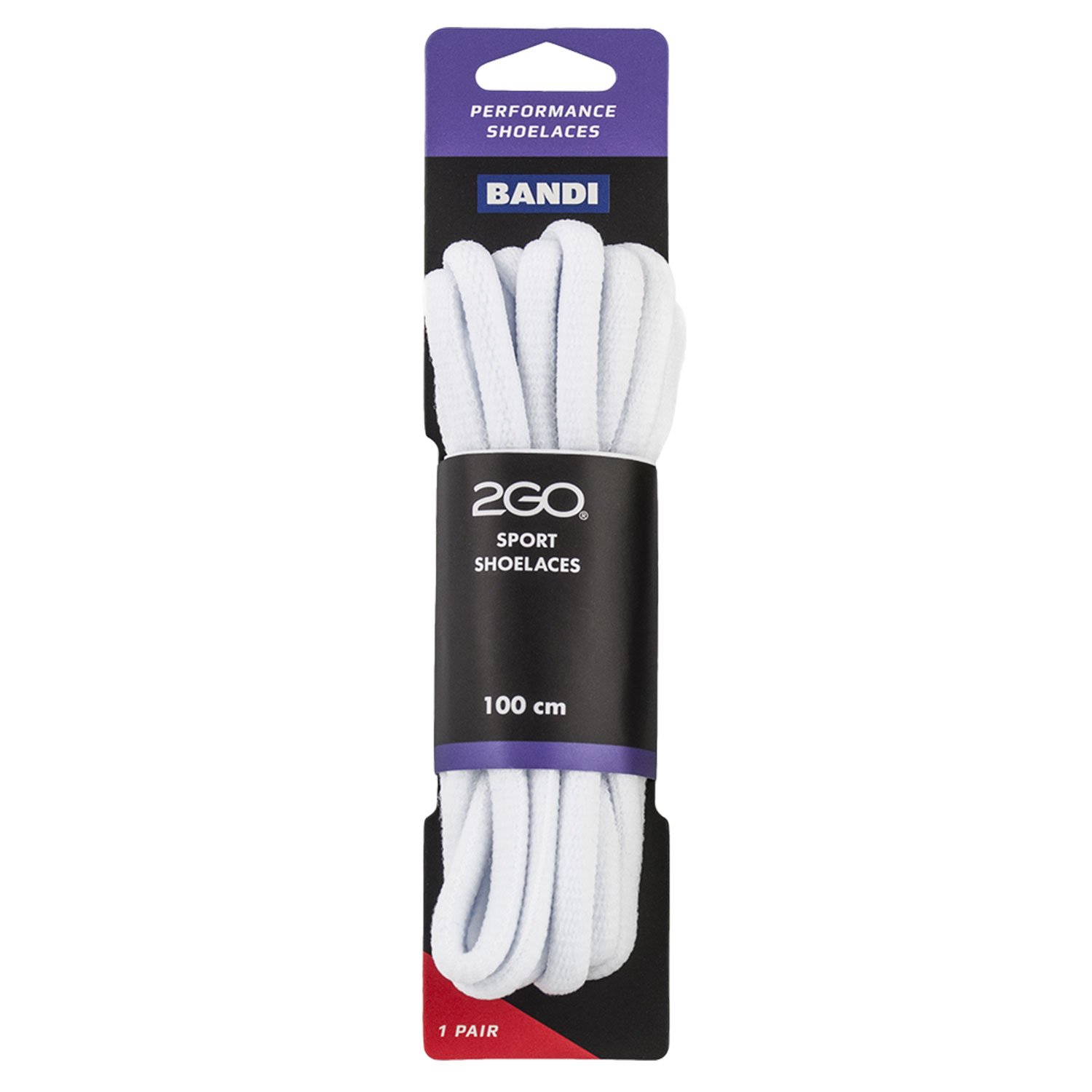 Shoelaces 210 White 100 cm 2GO