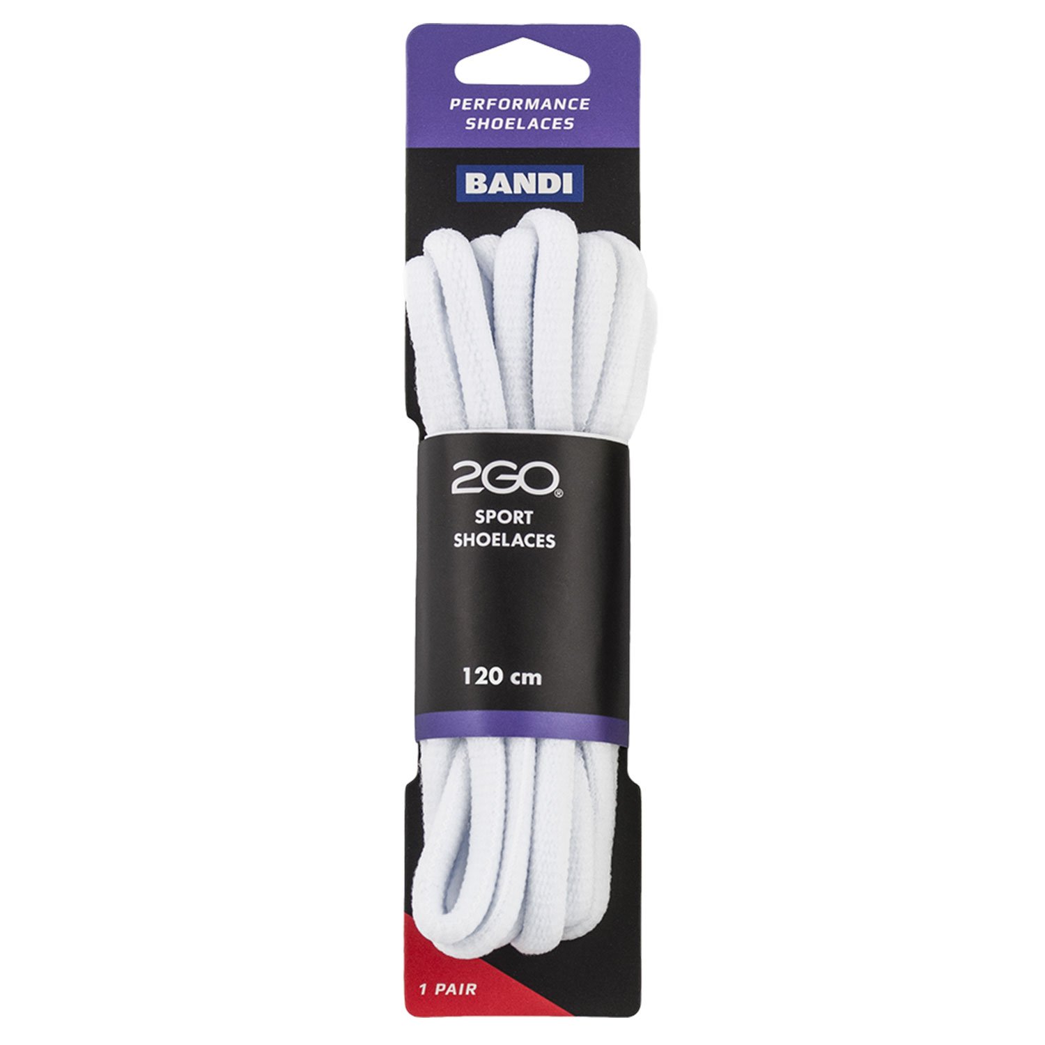 Shoelaces 220 White 120 cm 2GO