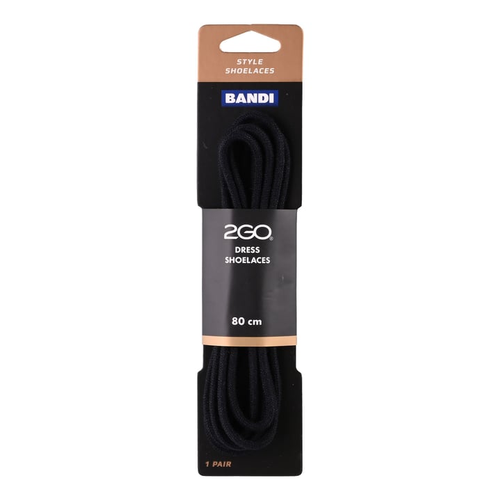 skoband 153 Svart 80cm 2GO