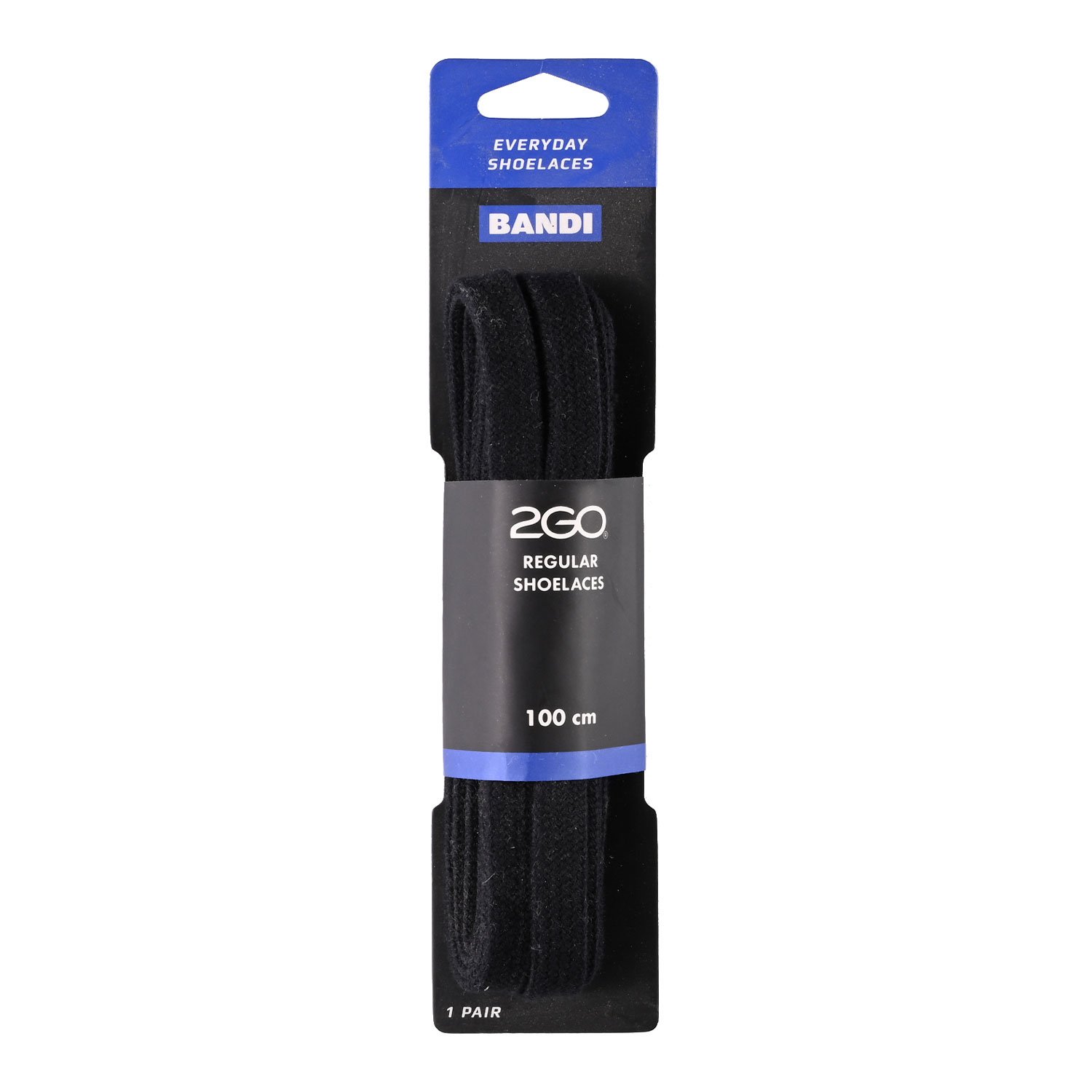Shoelaces 201 Black 100cm 2GO