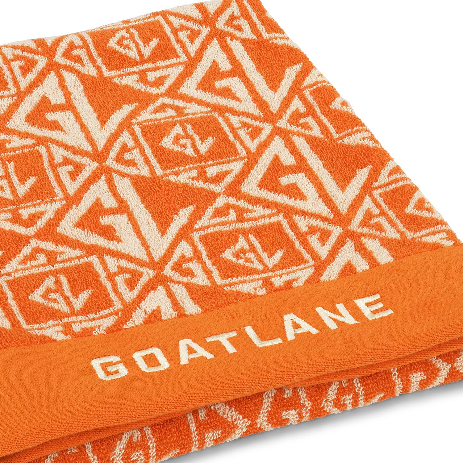 The Jacquard Golf Towel Orange Goatlane
