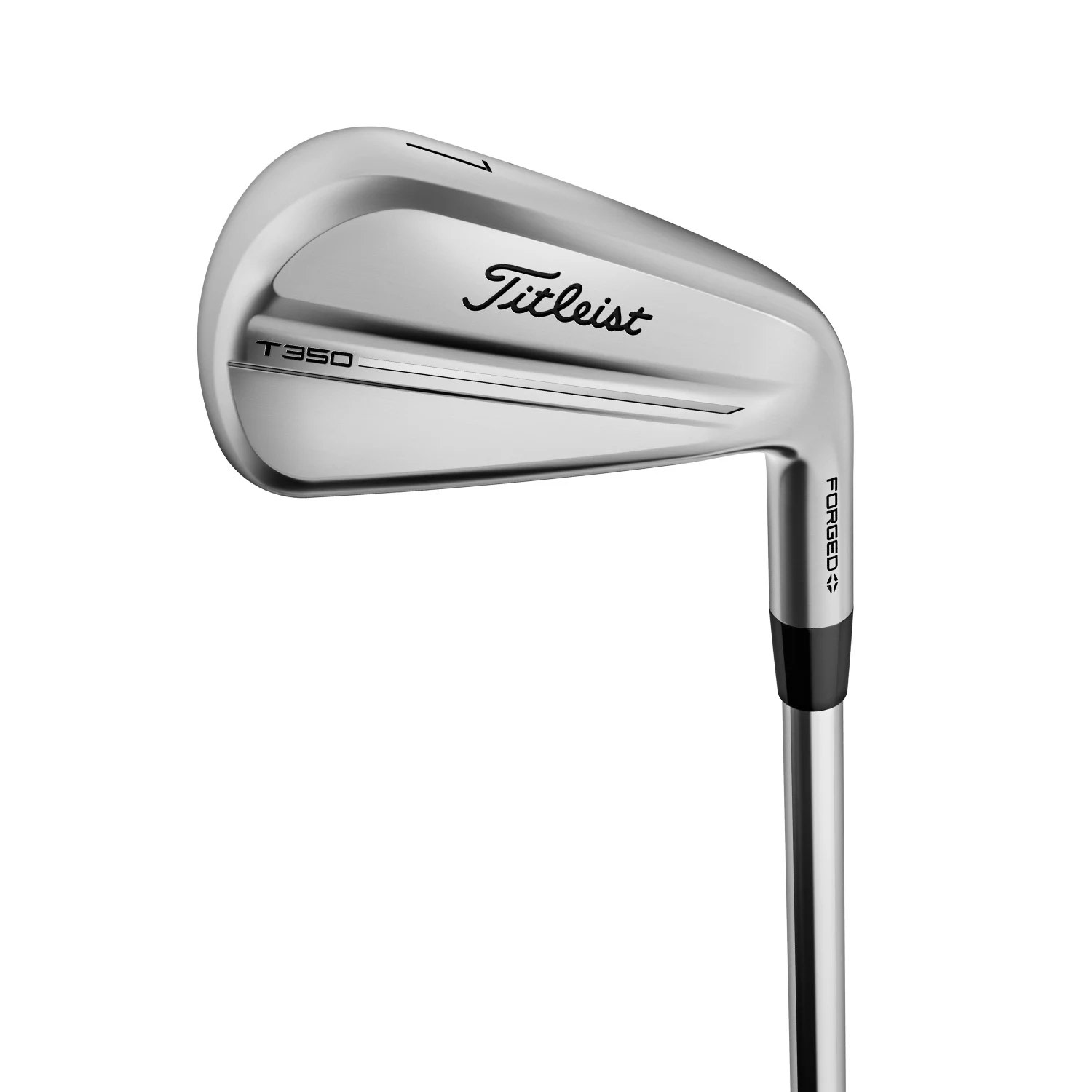 Järnklubba från Titleist med texten "T350" och "FORGED" på klubbhuvudet mot vit bakgrund.