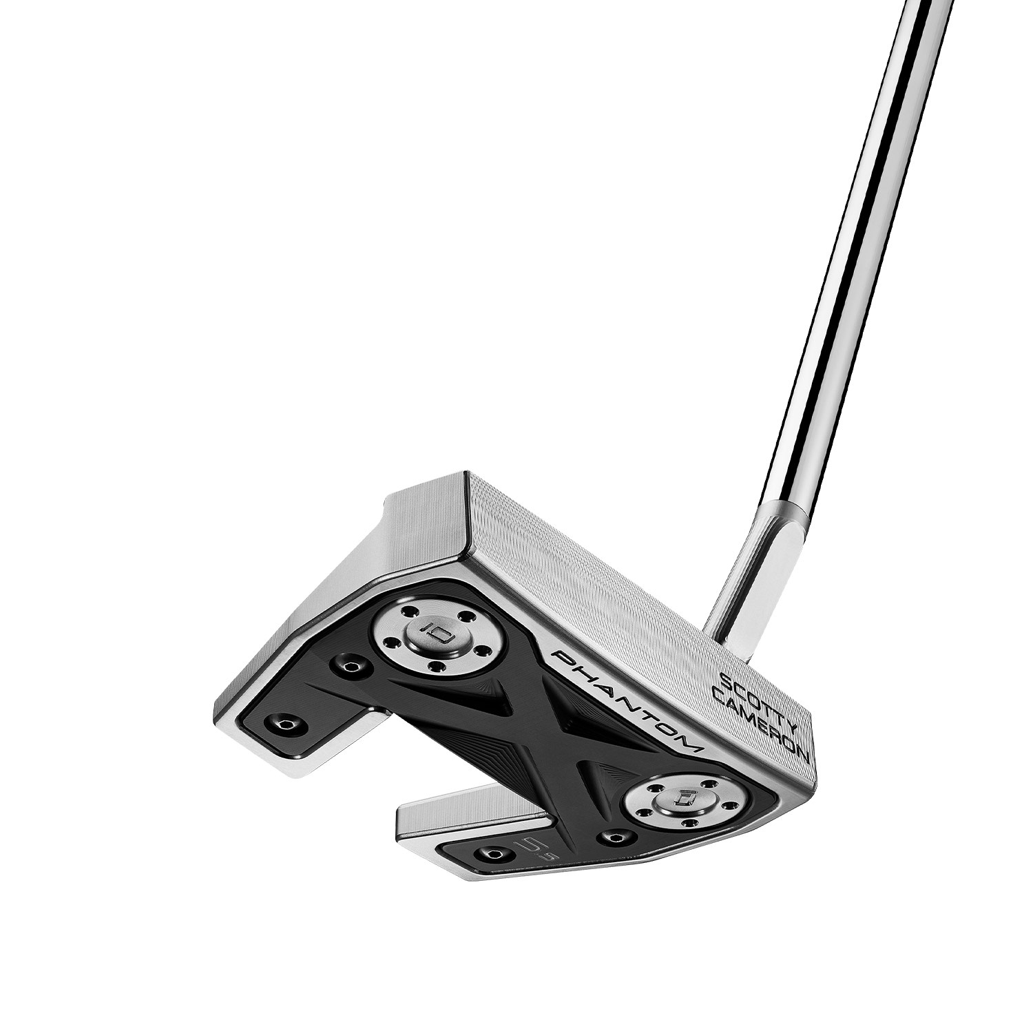 Golfputter av märket Scotty Cameron Phantom X 5, visad i närbild mot vit bakgrund.