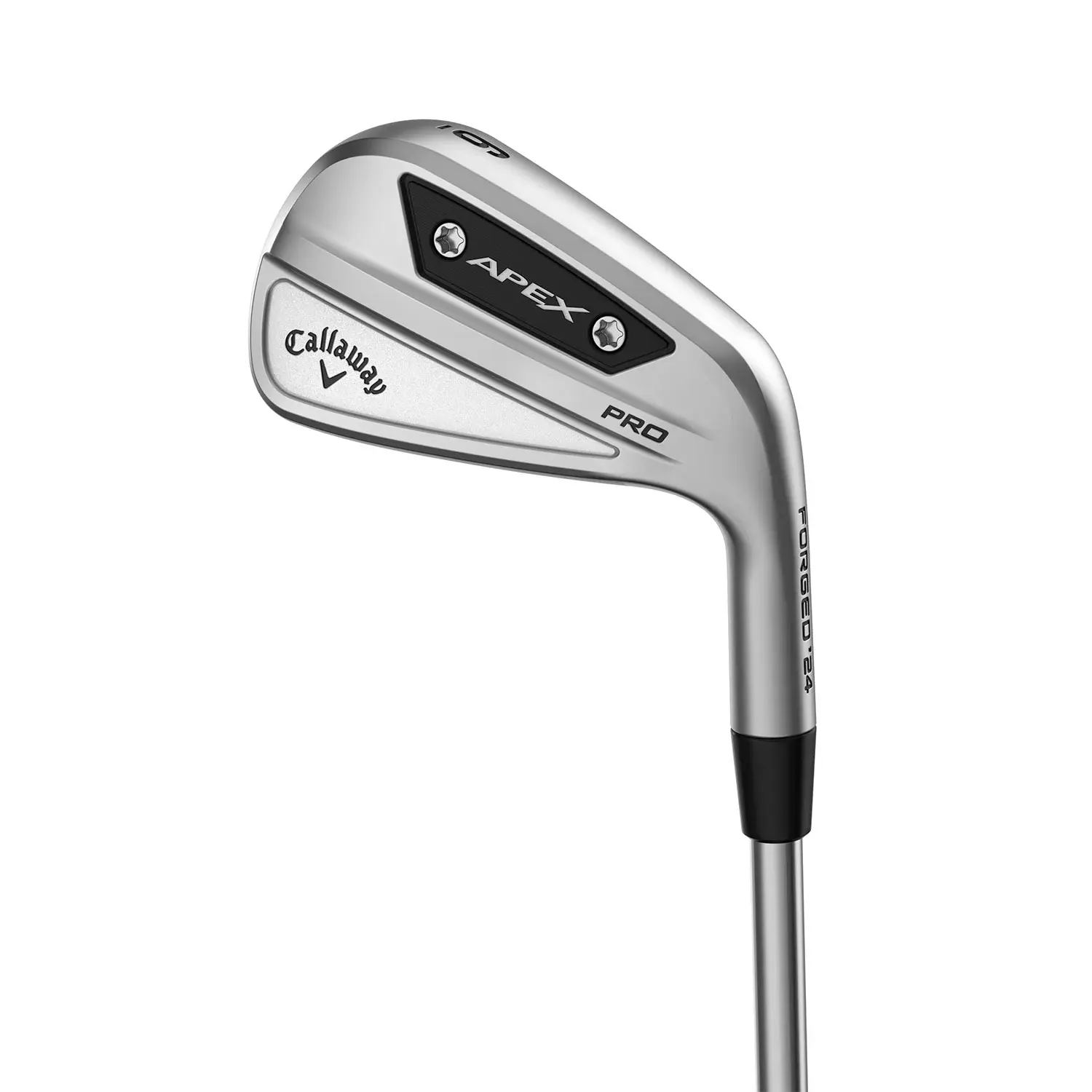 Callaway Apex Pro golfklubba i silver med svart detalj, texten "APEX", "PRO" och "FORGED 24" syns på klubbhuvudet.