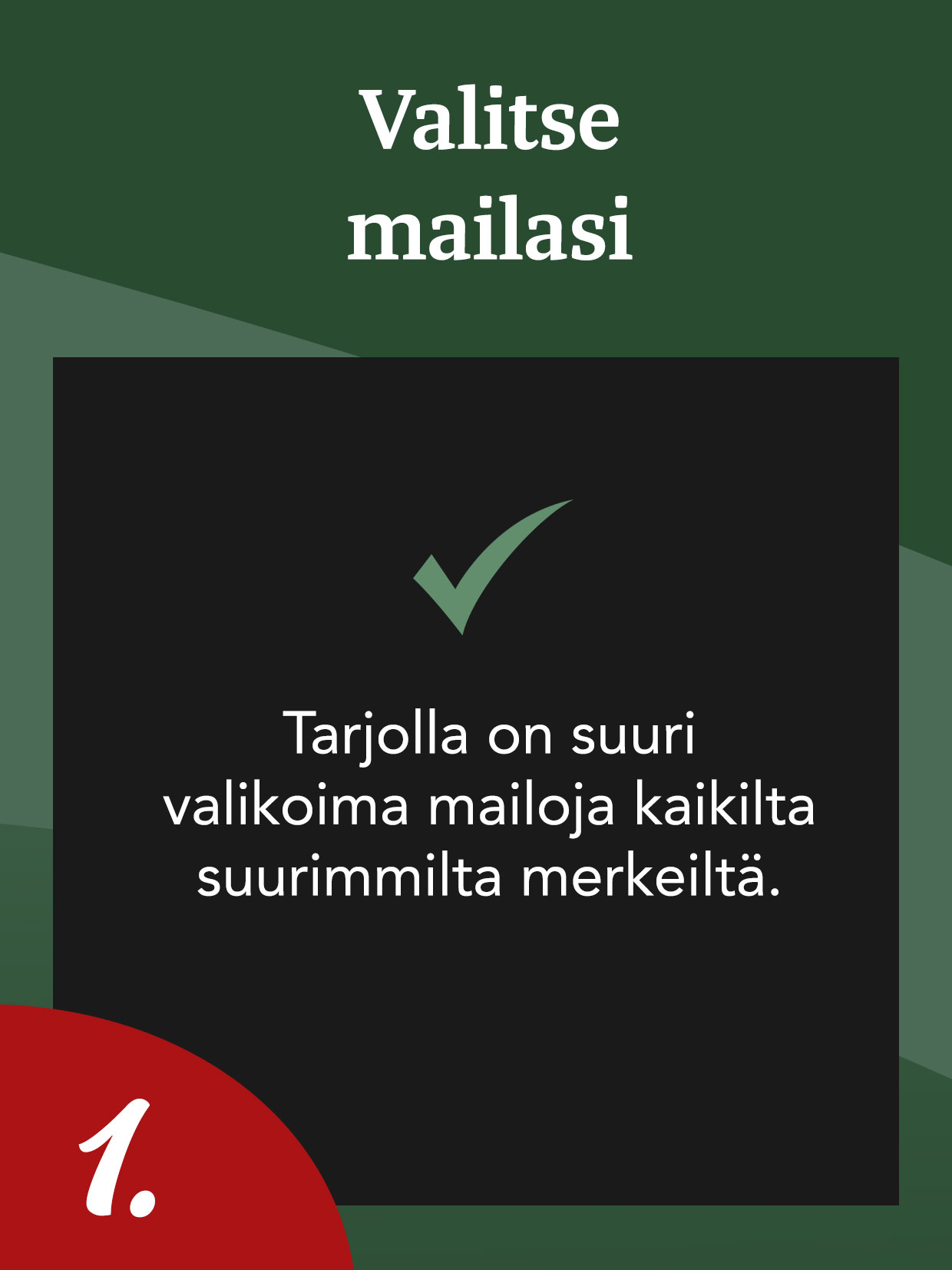 Valitse haluamasi mailat laajasta valikoimastamme, joka sisältää kaikkien suurten valmistajien mailoja, vaihe 1.